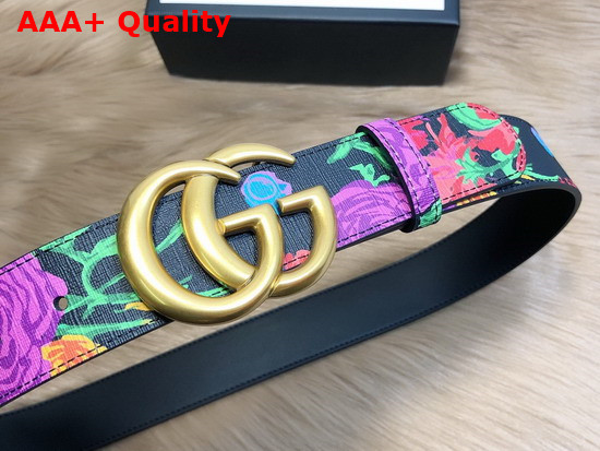 Gucci Blooms Belt in Black Leather with Double G Buckle Replica