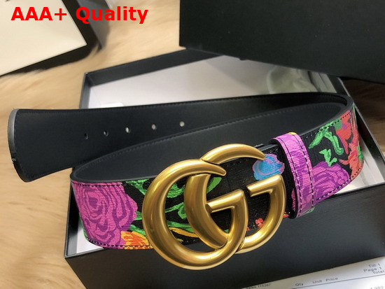 Gucci Blooms Belt in Black Leather with Double G Buckle Replica