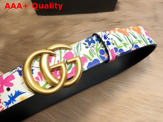 Gucci Blooms Belt in Off White Leather with Double G Buckle Replica