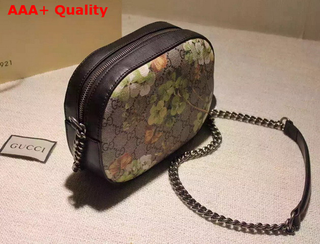 Gucci Blooms GG Supreme Mini Chain Bag Brown with Green Blooms Replica