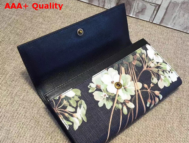 Gucci Blooms Print Continental Wallet Black Replica