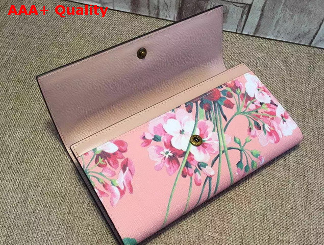 Gucci Blooms Print Continental Wallet Blush Pink Replica