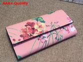 Gucci Blooms Print Continental Wallet Blush Pink Replica