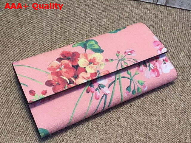 Gucci Blooms Print Continental Wallet Blush Pink Replica