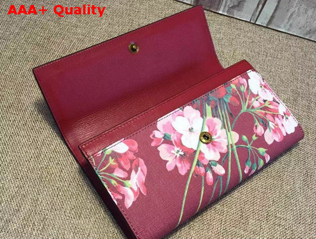 Gucci Blooms Print Continental Wallet Cerise Blooms Print Leather Replica