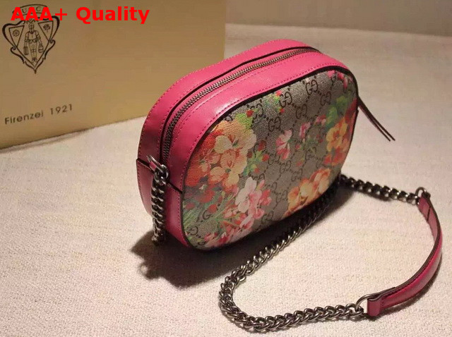 Gucci Blooms Print GG Supreme Mini Chain Bag Antique Rose Replica