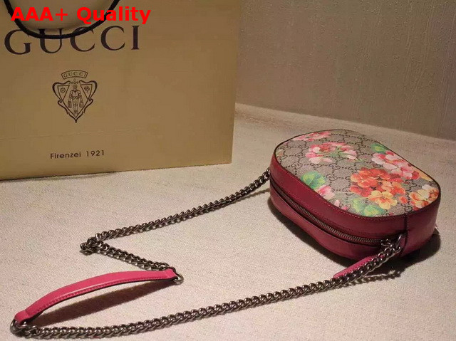 Gucci Blooms Print GG Supreme Mini Chain Bag Antique Rose Replica