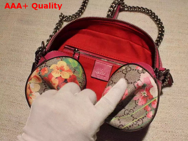 Gucci Blooms Print GG Supreme Mini Chain Bag Antique Rose Replica