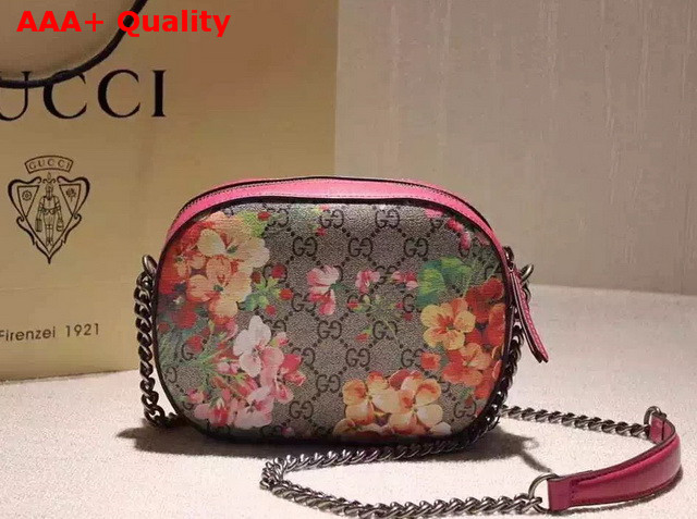 Gucci Blooms Print GG Supreme Mini Chain Bag Antique Rose Replica