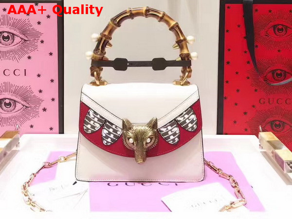 Gucci Broche Leather Mini Bag in White Replica