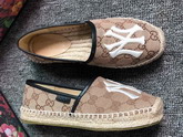 Gucci Brown GG Canvas Espadrille with NY Yankees Patch