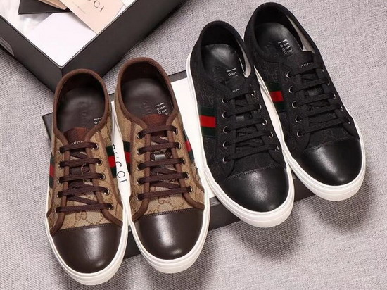 Gucci Brown GG and Leather Web Sneaker