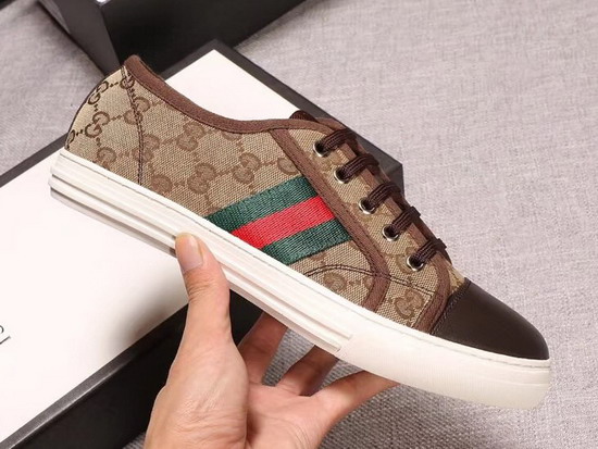 Gucci Brown GG and Leather Web Sneaker