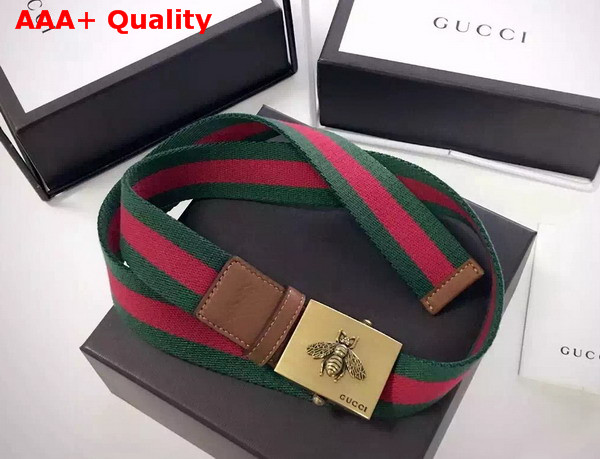 Gucci Canvas Web Belt With Bee Buckle Replica