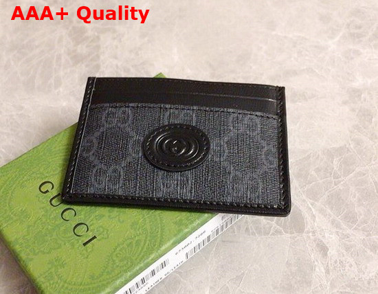 Gucci Card Case with Interlocking G in Black GG Supreme Canvas 673002 Replica