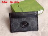 Gucci Card Case with Interlocking G in Black GG Supreme Canvas 673002 Replica