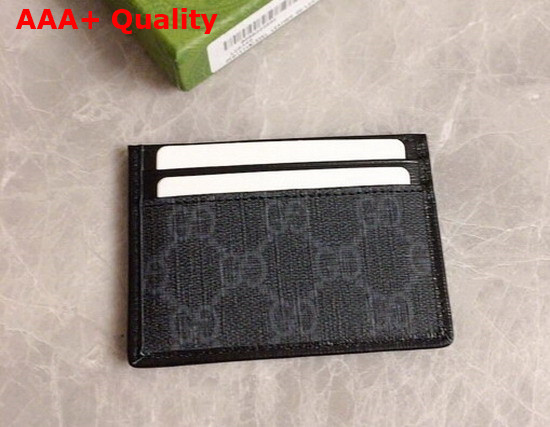 Gucci Card Case with Interlocking G in Black GG Supreme Canvas 673002 Replica