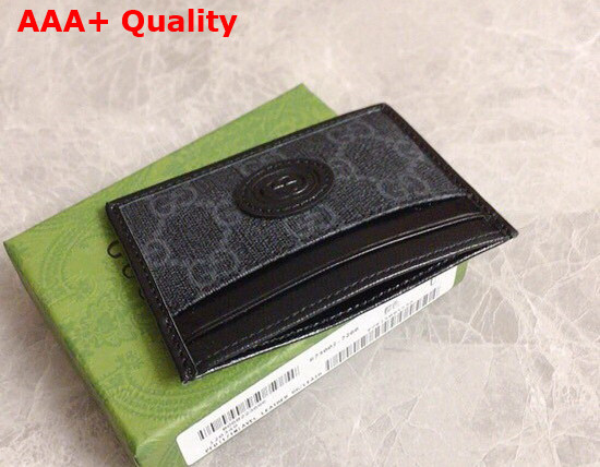 Gucci Card Case with Interlocking G in Black GG Supreme Canvas 673002 Replica