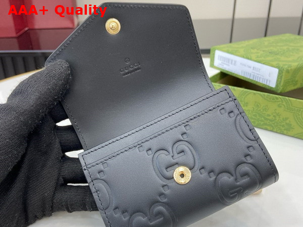 Gucci Card Holders Coin Cases in Black GG Leather 772792 Replica