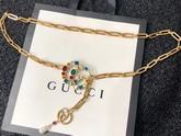 Gucci Chain Belt with Crystal Double G Buckle Gold Tone Chain 519772