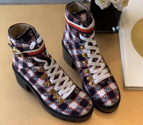 Gucci Check Tweed Ankle Boot 578585