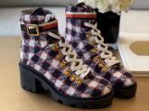 Gucci Check Tweed Ankle Boot 578585