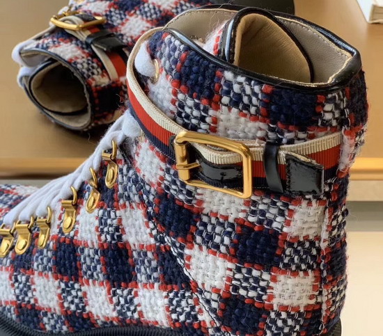 Gucci Check Tweed Ankle Boot 578585