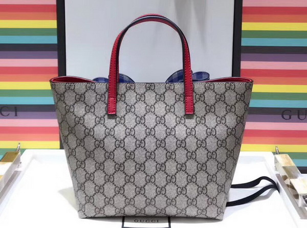 Gucci Childrens GG Supreme Check Bow Tote Blue and White Check Bow