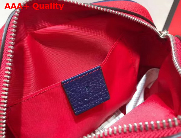 Gucci Childrens Leather Heart Messenger Bag in Dark Blue and Red Leather with White Heart Details Replica