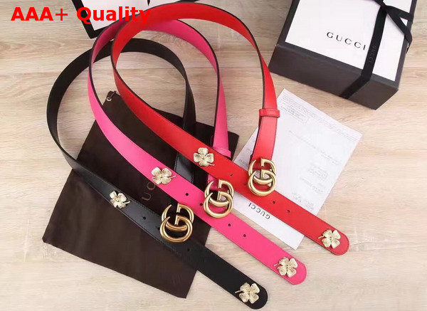 Gucci Clover Belt with Double G Buckle Replica