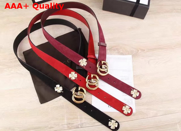 Gucci Clover Belt with Double G Buckle Replica