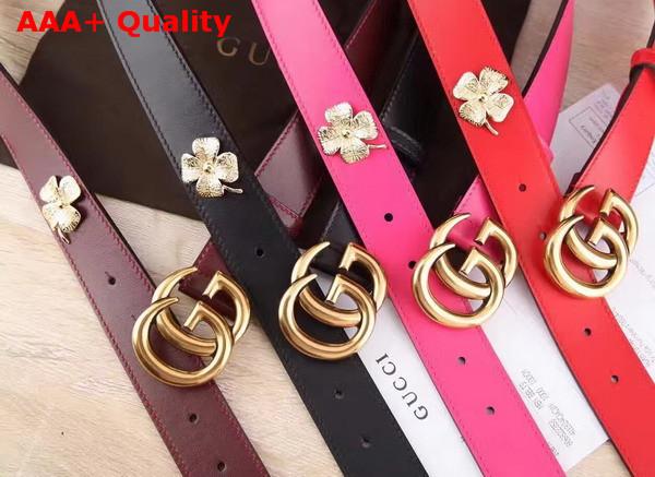 Gucci Clover Belt with Double G Buckle Replica