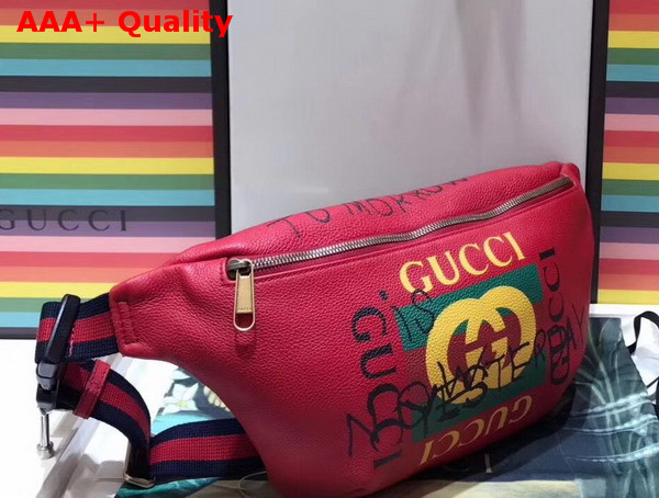 Gucci Coco Capitan Logo Belt Bag Hibiscus Red Leather Replica