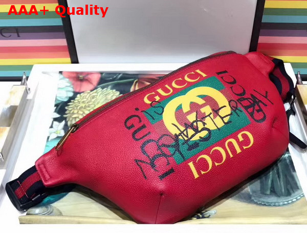 Gucci Coco Capitan Logo Belt Bag Hibiscus Red Leather Replica