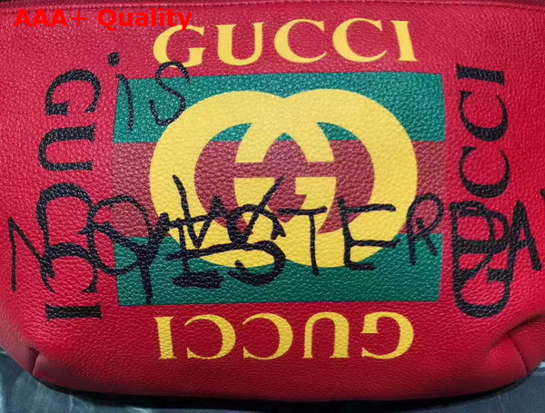 Gucci Coco Capitan Logo Belt Bag Hibiscus Red Leather Replica