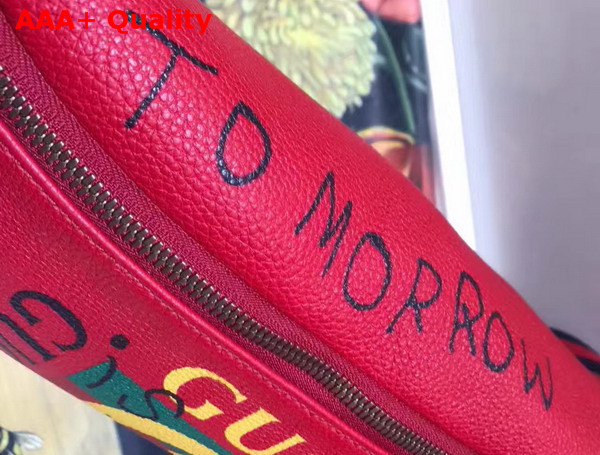 Gucci Coco Capitan Logo Belt Bag Hibiscus Red Leather Replica