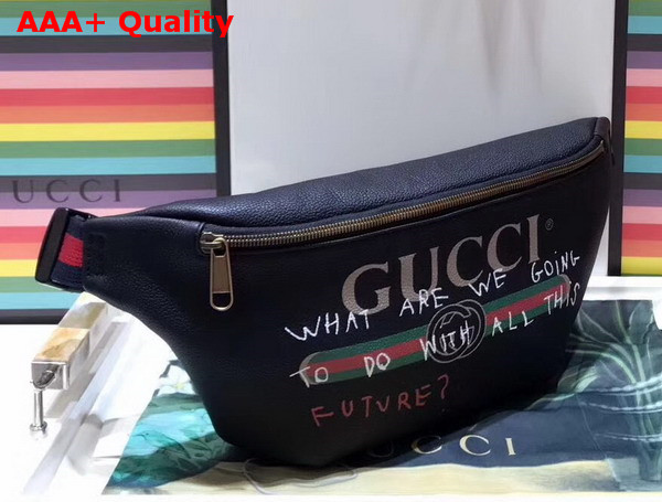 Gucci Coco Capitan Logo Belt Bag in Black Leather Replica