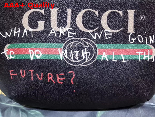 Gucci Coco Capitan Logo Belt Bag in Black Leather Replica