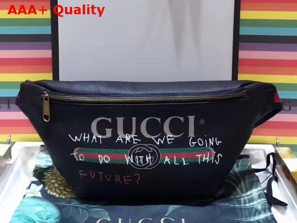 Gucci Coco Capitan Logo Belt Bag in Black Leather Replica