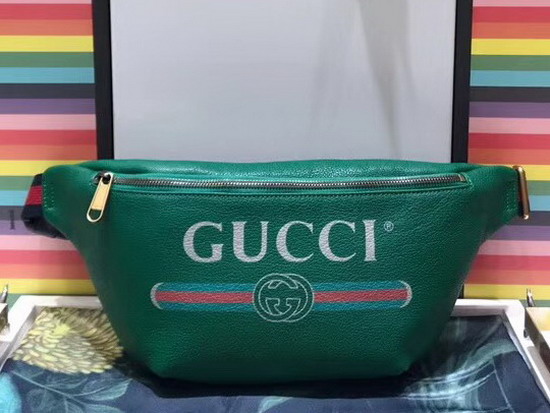 Gucci Coco Capitan Logo Belt Bag in Green Leather