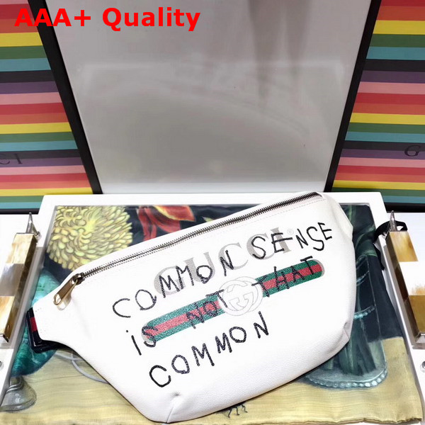 Gucci Coco Capitan Logo Belt Bag in White Grain Leather Replica