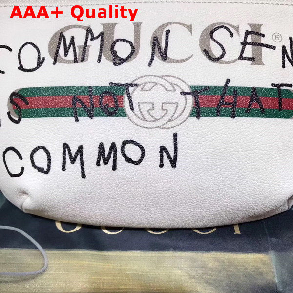 Gucci Coco Capitan Logo Belt Bag in White Grain Leather Replica