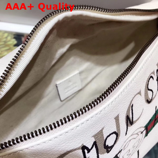 Gucci Coco Capitan Logo Belt Bag in White Grain Leather Replica