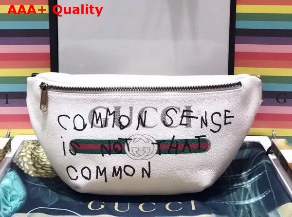 Gucci Coco Capitan Logo Belt Bag in White Grain Leather Replica