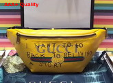 Gucci Coco Capitan Logo Belt Bag in Yellow Grain Leather Replica