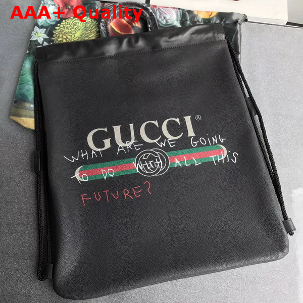 Gucci Coco Capitn Logo Backpack in Black Leather Replica