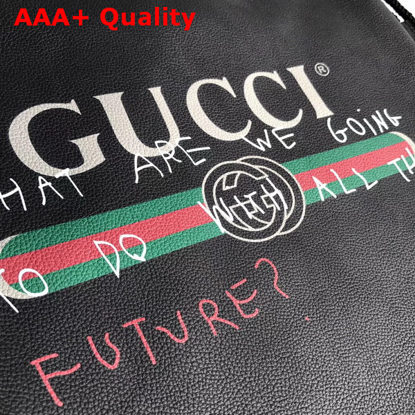 Gucci Coco Capitn Logo Backpack in Black Leather Replica