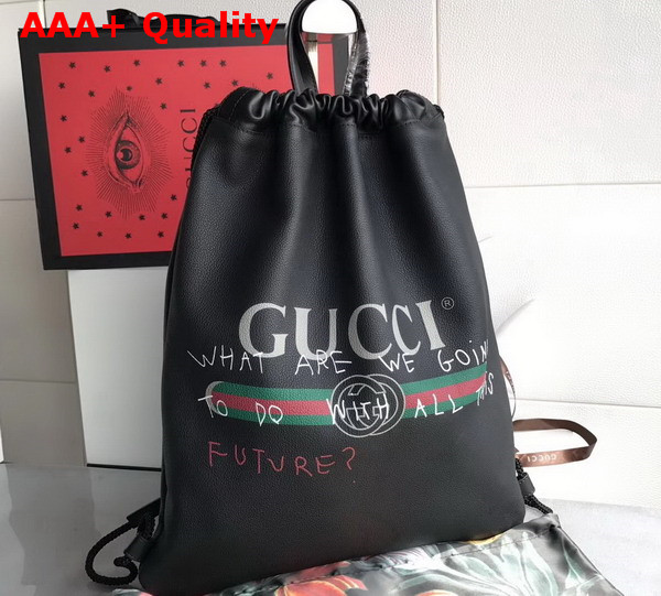 Gucci Coco Capitn Logo Backpack in Black Leather Replica