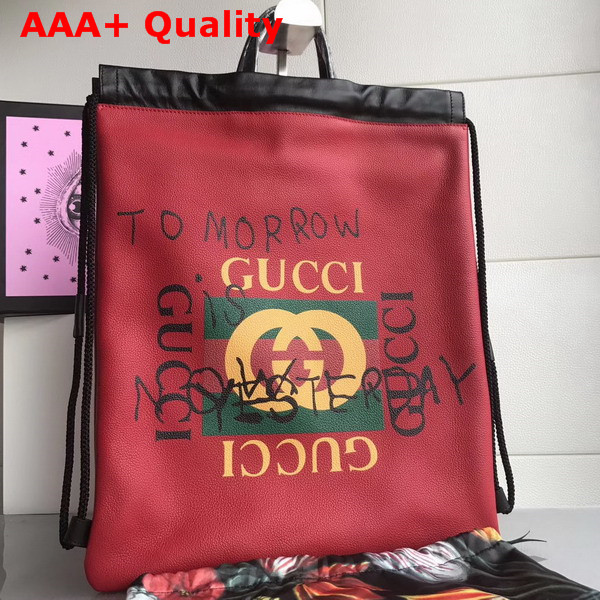 Gucci Coco Capitn Logo Backpack in Red Leather Replica