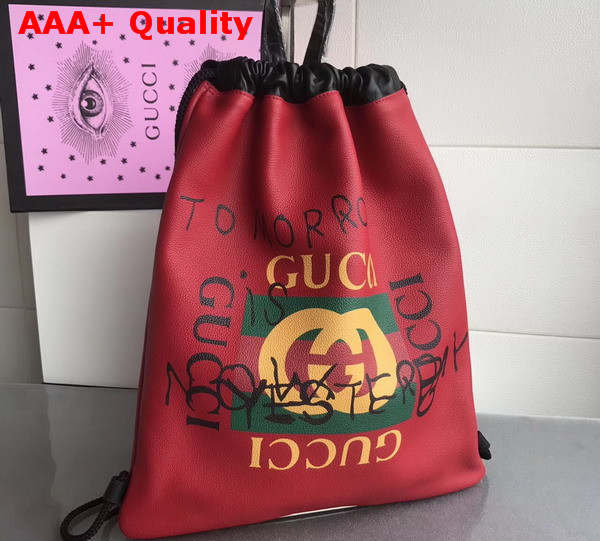 Gucci Coco Capitn Logo Backpack in Red Leather Replica